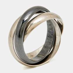 مملوكة مسبقًا خاتم كارتييه ترينيتي سيراميك ذهب أبيض عيار 18 مقاس 50