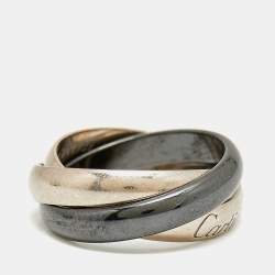 مملوكة مسبقًا خاتم كارتييه ترينيتي سيراميك ذهب أبيض عيار 18 مقاس 50