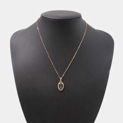 Pre Owned Cartier Double C Diamond 18K Pink Gold Necklace