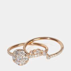 مملوكة مسبقًا Cartier Diamond Etincelle 18K Rose Gold Diamond Ring EU 51