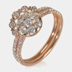 مملوكة مسبقًا Cartier Diamond Etincelle 18K Rose Gold Diamond Ring EU 51