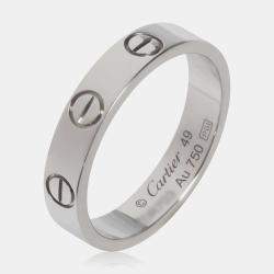 Pre Owned خاتم كارتتييه لوف ذهب أبيض عيار 18 مقاس EU 49