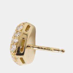 مملوكة مسبقًا Cartier Heart Vintage 18K Yellow Gold and Diamond Stud Earrings