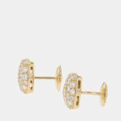 مملوكة مسبقًا Cartier Heart Vintage 18K Yellow Gold and Diamond Stud Earrings