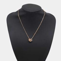 Pre Owned Cartier Love 18K White Gold & 18K Rose Gold 6 Diamonds Necklace 