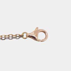 Pre Owned Cartier Love 18K White Gold & 18K Rose Gold 6 Diamonds Necklace 