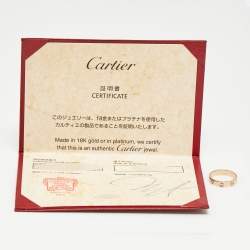 Pre Owned Cartier Love Diamond 18k Rose Gold Wedding Band Ring Size 51