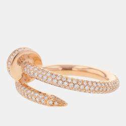 Pre Owned Cartier Juste Un Clou 18K Rose Gold, Diamond Ring EU 51