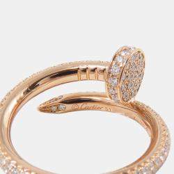 Pre Owned Cartier Juste Un Clou 18K Rose Gold, Diamond Ring EU 51