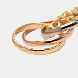 Pre Owned قلادة كارتييه ترينيتي سلسلة ذهب وردي وأبيض وأصفر عيار 18