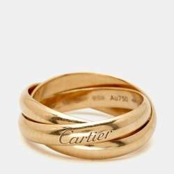 Pre Owned Cartier Trinity 18k Rose Gold Band Ring Size 56
