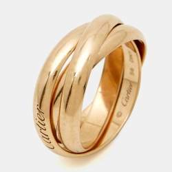 Pre Owned Cartier Trinity 18k Rose Gold Band Ring Size 56