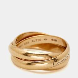 Pre Owned Cartier Trinity 18k Rose Gold Band Ring Size 56
