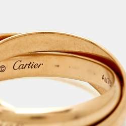 Pre Owned Cartier Trinity 18k Rose Gold Band Ring Size 56