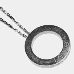 Pre Owned Cartier Love  Diamond 18K White Gold Pendant Necklace