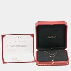 Pre Owned Cartier Love  Diamond 18K White Gold Pendant Necklace