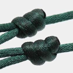 Pre Owned Cartier Trinity 18k Three Tone Gold Green Cord Bracelet