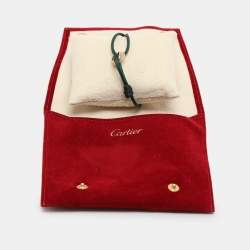 Pre Owned Cartier Trinity 18k Three Tone Gold Green Cord Bracelet