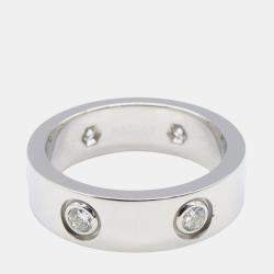 Pre Owned Cartier Love 18K White Gold, 6 Diamonds Ring EU 52
