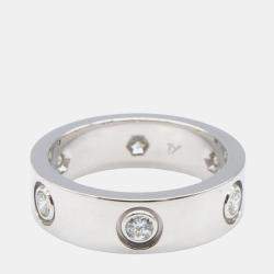 Pre Owned Cartier Love 18K White Gold, 6 Diamonds Ring EU 52