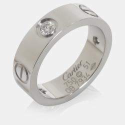 Pre Owned Cartier Love 18K White Gold Diamond Ring EU 51
