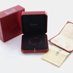 Pre Owned Cartier Love Classic Small Model 6 Diamond 18k Gold Bracelet 16