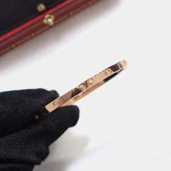 Pre Owned Cartier Love Classic Small Model 6 Diamond 18k Gold Bracelet 16