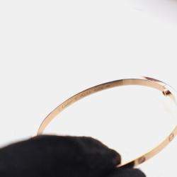 Pre Owned Cartier Love Classic Small Model 6 Diamond 18k Gold Bracelet 16