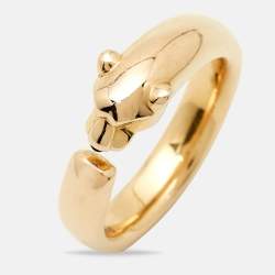 Pre Owned Cartier Panthere De Cartier Tsavorite Garnet Onyx 18k Rose Gold Ring Size 56