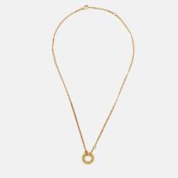 Pre Owned Cartier Love Diamonds 18k Rose Gold Necklace