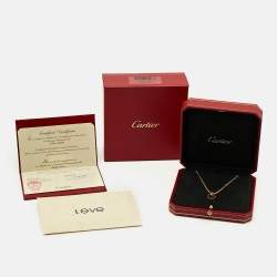 Pre Owned Cartier Love Diamonds 18k Rose Gold Necklace