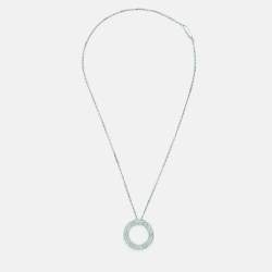 Pre Owned Cartier Love Diamonds 18k White Gold Necklace
