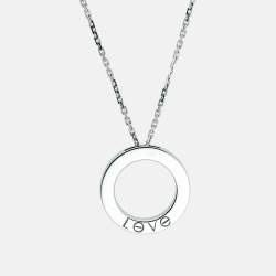 Pre Owned Cartier Love Diamonds 18k White Gold Necklace