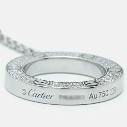Pre Owned Cartier Love Diamonds 18k White Gold Necklace