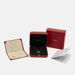 Pre Owned Cartier Love Diamonds 18k White Gold Necklace