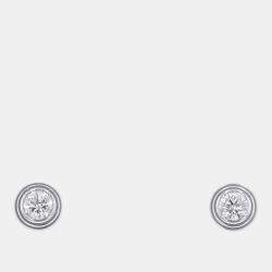 Pre Owned Cartier D'amour XS 18K White Gold Earrings 