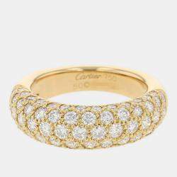 Pre Owned Cartier Vintage Mimi 18K Yellow Gold Diamond Ring EU 50