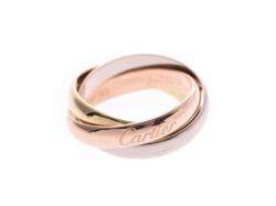 مملوكة مسبقًا Cartier Trinity De Cartier Three Tone 18k Gold Band Ring Size 49