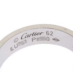 Pre Owned Cartier Love Platinum Band Ring Size 62