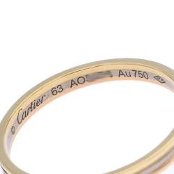 Pre Owned خاتم زفاف كارتييه ترينيتي حلقة ذهب ثلاثي اللون عيار 18 مقاس 63