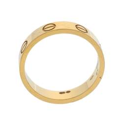 Pre Owned Cartier Love 18K Yellow Gold Narrow Band Ring Size 49