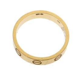 Pre Owned Cartier Love 18K Yellow Gold Narrow Band Ring Size 49