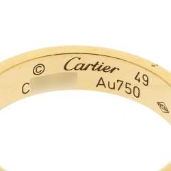 Pre Owned Cartier Love 18K Yellow Gold Narrow Band Ring Size 49