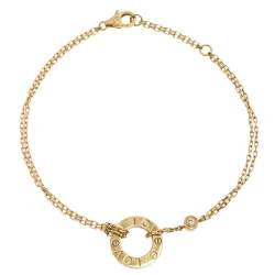 مملوكة مسبقًا Cartier Love Diamond 18K Yellow Gold Chain Bracelet