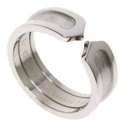 مملوكة مسبقًا Cartier Double C de Cartier 18K White Gold Ring Size 53