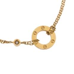 مملوكة مسبقًا Cartier Love Diamond 18K Yellow Gold Chain Bracelet