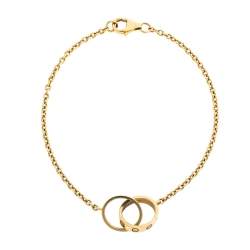 Pre Owned Cartier Love Interlocking 2 Hoops 18K Yellow Gold Bracelet