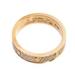 مملوكة مسبقًا Cartier Love Diamond 18K Rose Gold Wedding Band Ring EU 54