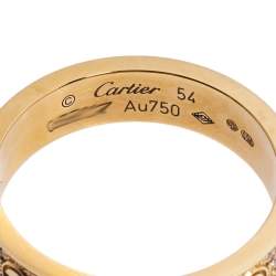 مملوكة مسبقًا Cartier Love Diamond 18K Rose Gold Wedding Band Ring EU 54