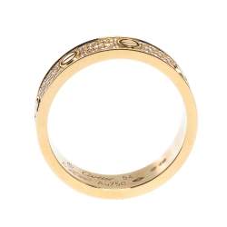 مملوكة مسبقًا Cartier Love Diamond 18K Rose Gold Wedding Band Ring EU 54